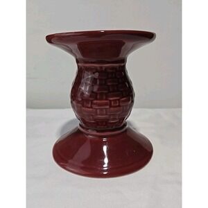 Longaberger Basket Woven Traditions Paprika Pedestal Pillar Candle Holder‎